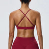 SPARK Women's Deep V Neck Crossover Yoga Sports Bra YEL52736