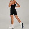 SPARK Color Block Asymmetric One-Shoulder Yoga Bodysuit for Women TF1977