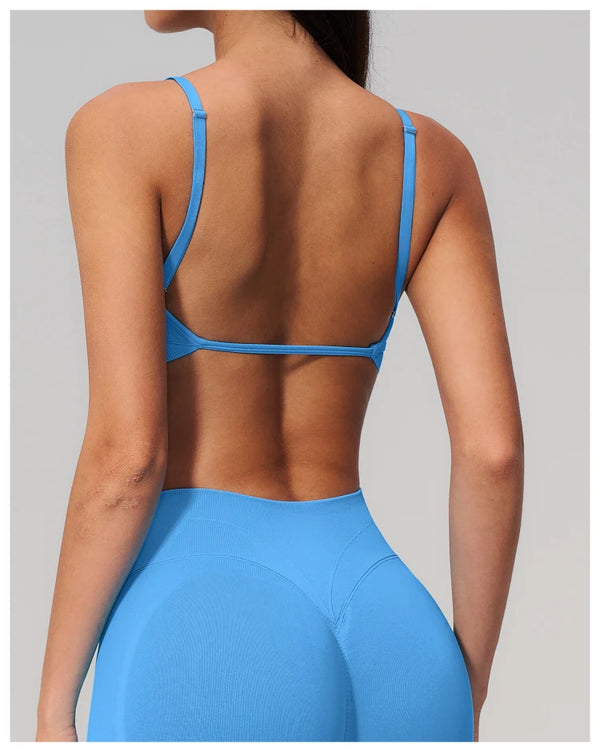 SPARK Seamless Ribbed 3-Way Convertible Yoga Sports Bra ZC3597
