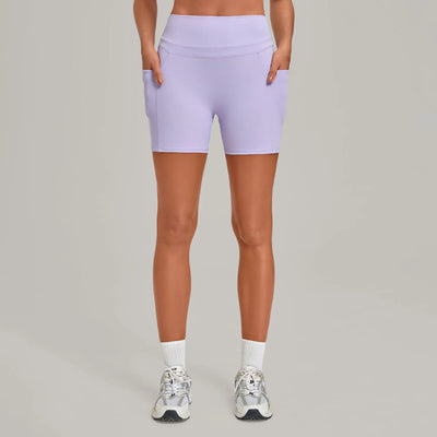 SPARK Women's Tummy Control High-Waisted Yoga Shorts with Pockets TF2116