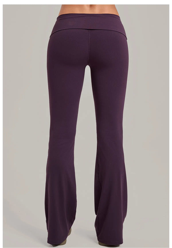 SPARK Women’s Fold-Over Waist Butt-Lifting Yoga Flare Pants TF2257