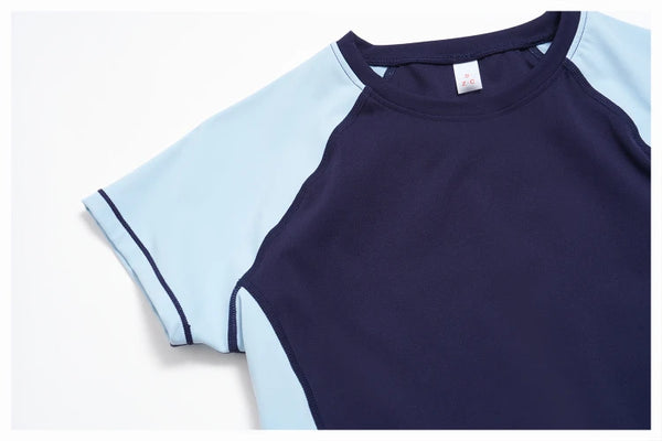 SPARK Color Block Yoga Quick Dry Fitted Short Sleeve ZC2567