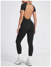 SPARK Women's Seamless Short Sleeve Open Back Yoga Jumpsuit RXW3003