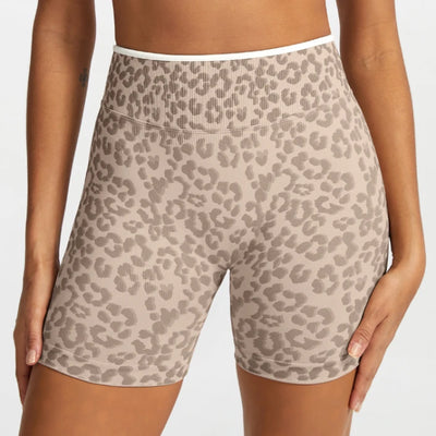 SPARK Seamless Leopard-print Yoga Fitness Shorts RXW3006-2
