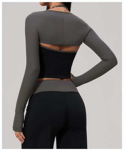 SPARK New Long-Sleeve Crop Athletic Yoga Shrug ZC9639