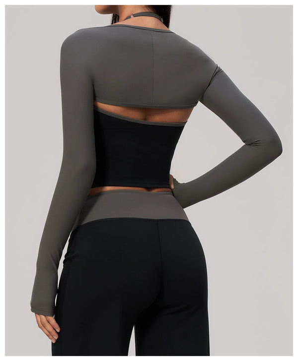 SPARK New Long-Sleeve Crop Athletic Yoga Shrug ZC9639