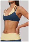 SPARK Women’s Color Block Fake Two-Piece Yoga Bra ZC2585