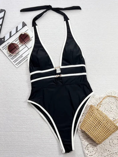 SPARK Black & White Contrast One-Piece Swimsuit CHUSG135RX