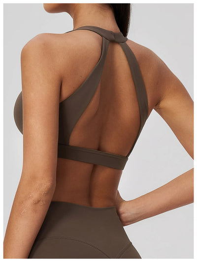 Spark Women's Halter-Neck High Support Yoga Sports Bra ZC2588