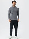 SPARK Men's Half-zip Cotton-Linen Feel Casual Workout & Running Top 61530YEL