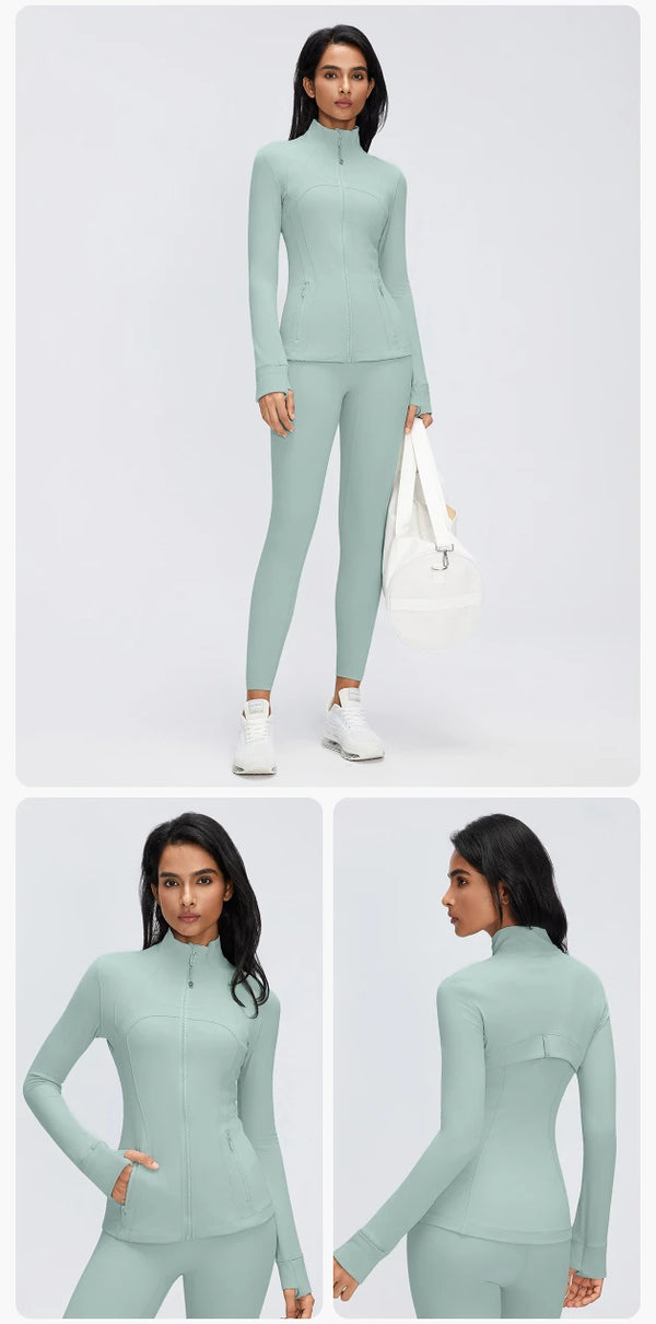 SPARK Women's Slim-Fit Zip-Up Yoga Jacket DQ26110