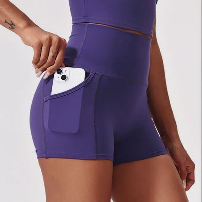 SPARK High Waist Double Pocket Yoga Shorts CY5457