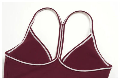 SPARK Women's Color-Block V-neck Halter Yoga Bra ZC9615