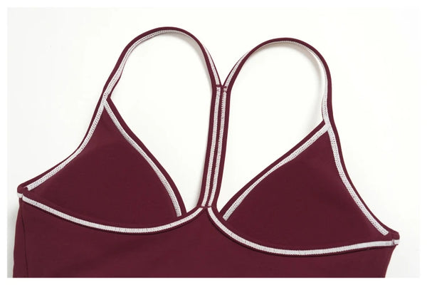 SPARK Women's Color-Block V-neck Halter Yoga Bra ZC9615