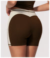 SPARK High Waist Color Block Peach Lift Butt Yoga Shorts ZC2567