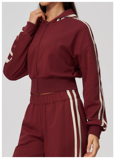 SPARK Women’s Color Block Cropped Hooded Jacket | Thick Warm Athletic & Casual Jacket ZC3005