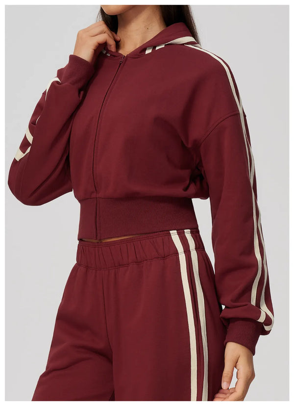 SPARK Women’s Color Block Cropped Hooded Jacket | Thick Warm Athletic & Casual Jacket ZC3005