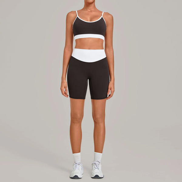 SPARK Women's Color-block Premium Activewear Yoga 2 Piece Set TF6211