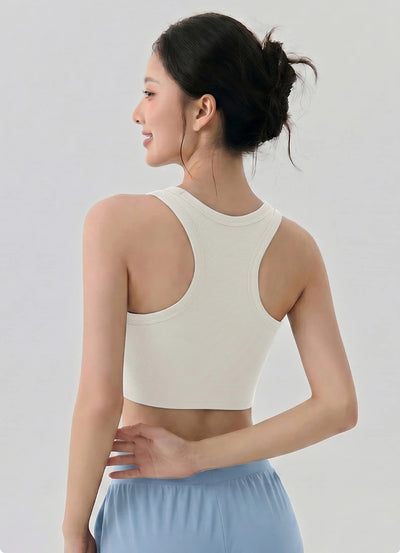 SPARK Women's Ribbed High Neck Yoga Vest DS116245