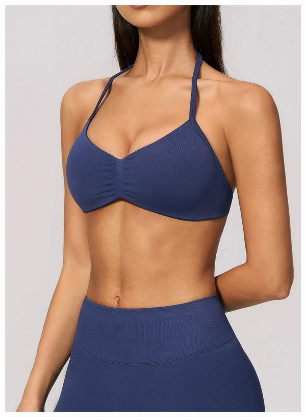 SPARK Women's Seamless Halter Push-up Yoga Sports Bra ZC4535
