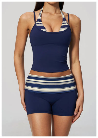 SPARK New Color-blocked Polka Dot Yoga Tank Top ZC4549