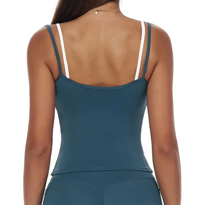 SPARK Fake Two-Piece Square Neck Yoga Tank Top ZC3092