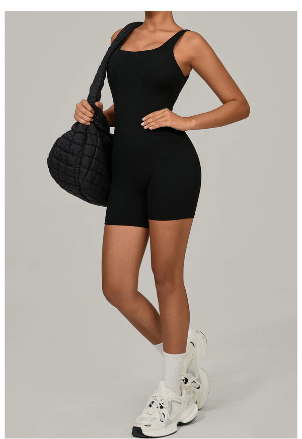 SPARK Quick-dry One-piece Workout Bodysuit with Adjustable Straps TF1410