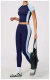 SPARK High Waist Color Block Peach Lift Butt Yoga Leggings ZC2567