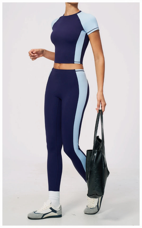 SPARK High Waist Color Block Peach Lift Butt Yoga Leggings ZC2567