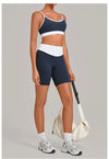 SPARK Women's Color-block Premium Activewear Yoga 2 Piece Set TF6211