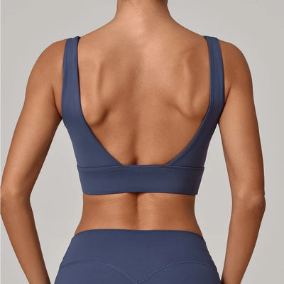 SPARK Women's Wide Hem High Support Open Back Yoga Bra QS25010