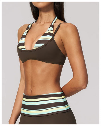 SPARK New Color-blocked Polka Dot Yoga Bra ZC4549