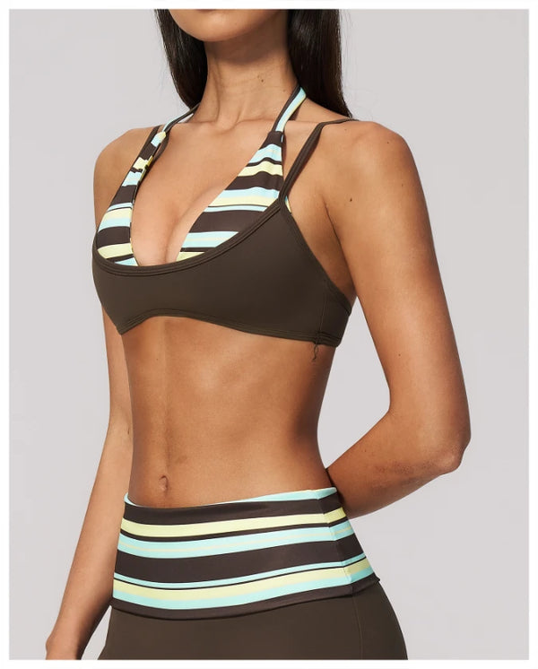 SPARK New Color-blocked Polka Dot Yoga Bra ZC4549
