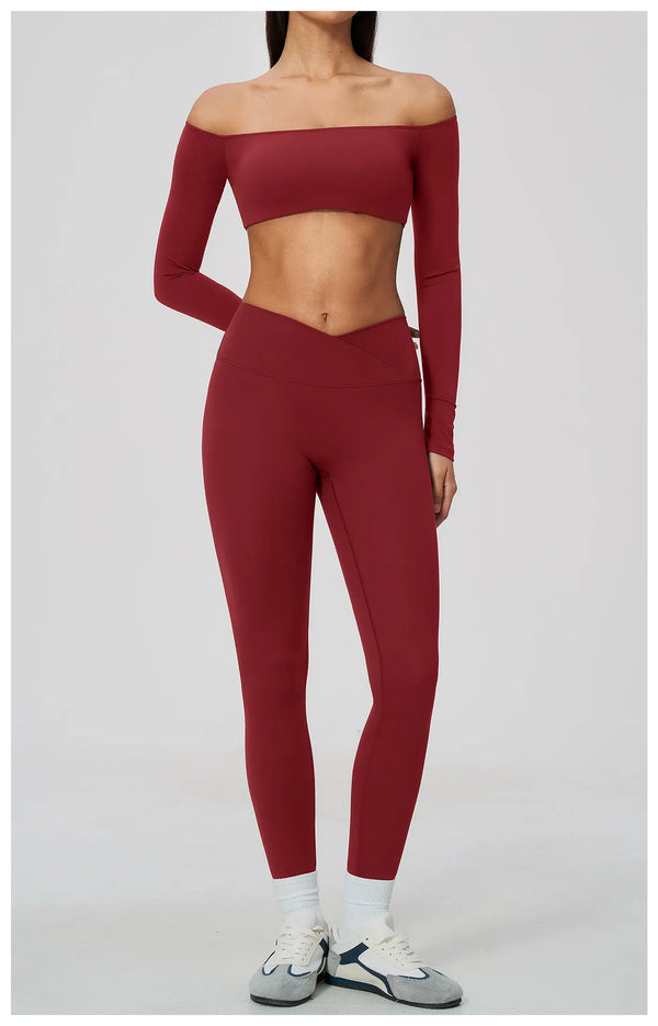 SPARK Women's Naked-Feel Cross Waist Yoga Leggings ZC2588