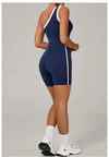SPARK Color Block Asymmetric One-Shoulder Yoga Bodysuit for Women TF1977
