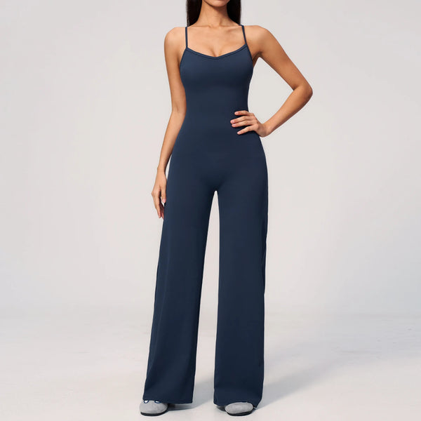 SPARK Cross Back Yoga Flared Jumpsuit For Women ZC4529