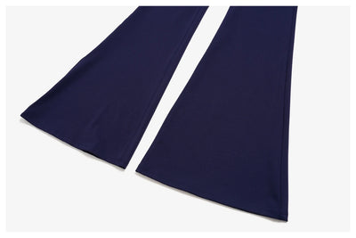 SPARK Women's Contrast Color Fold-Over Waist Yoga Flare Pants ZC2570