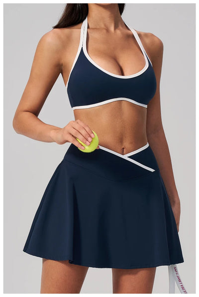 SPARK Color-blocked Halter Yoga Fitness Bra ZC2134