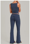 SPARK Women’s Fold-Over Waist Butt-Lifting Yoga Flare Pants TF2257