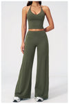 SPARK Women's Contrast Color Wide Leg Yoga Pants ZC3588