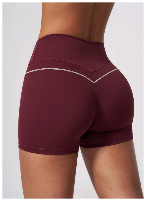 SPARK 2026 New Women's Color-Block High-Waisted Athletic Shorts ZC9615