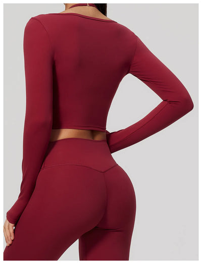 Spark Women's Long Sleeve Cropped Yoga Top ZC5529