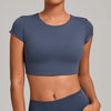 SPARK Women's Hollow Back Crop Yoga Short-Sleeve QS2590