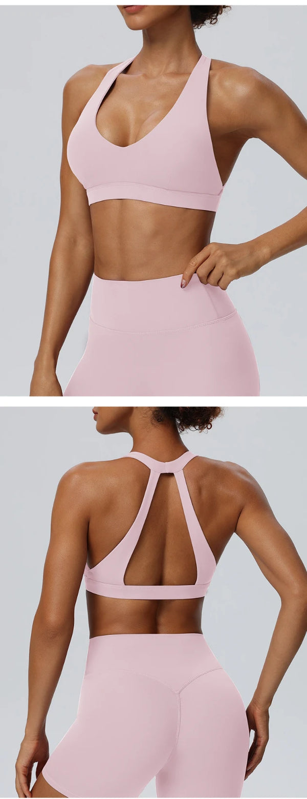 SPARK Women's Breathable Halter Neck Quick Dry Yoga Bra YEL62724