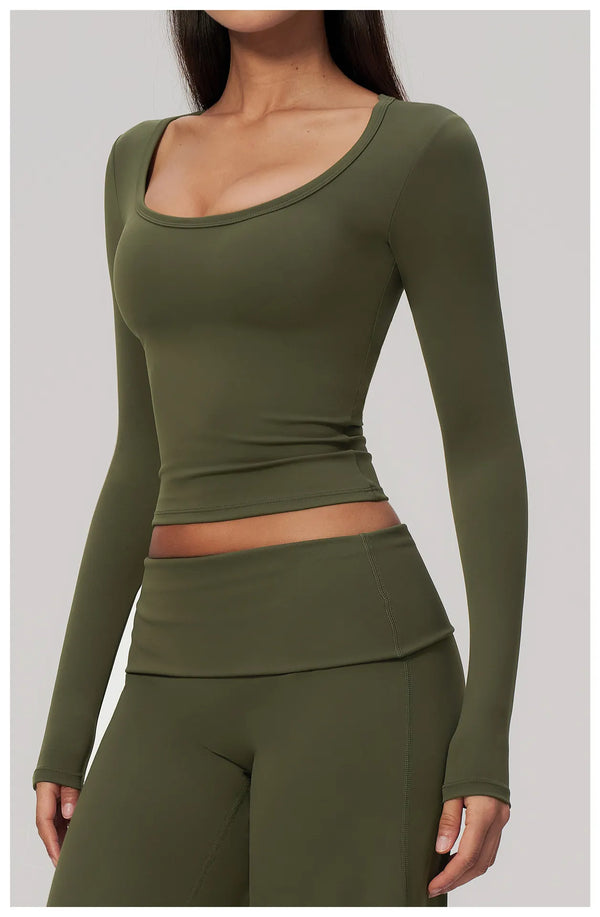 SPARK Women's Long-Sleeve High Stretch Slim-Fit Yoga Top ZC9599
