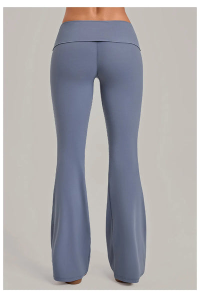SPARK Women’s Fold-Over Waist Butt-Lifting Yoga Flare Pants TF2257