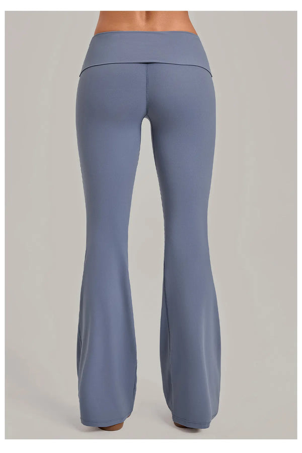 SPARK Women’s Fold-Over Waist Butt-Lifting Yoga Flare Pants TF2257