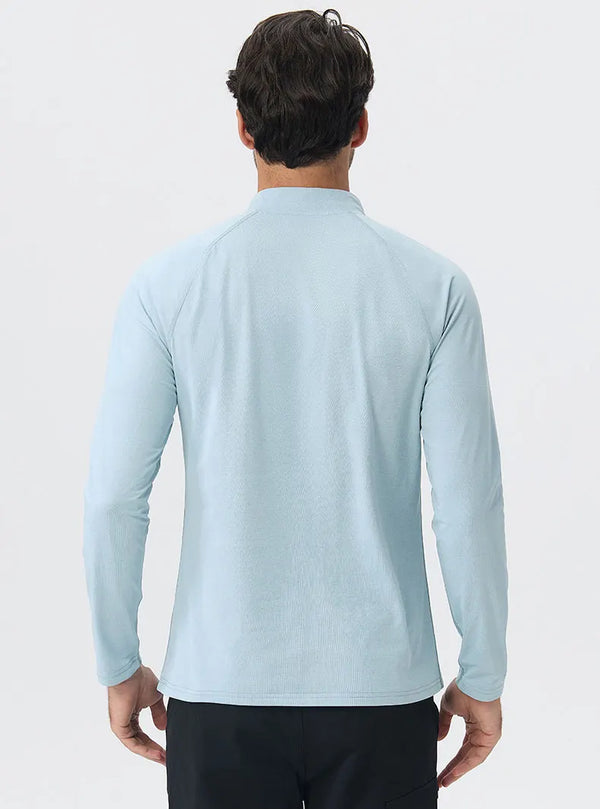 SPARK Men's Half-zip Cotton-Linen Feel Casual Workout & Running Top 61530YEL