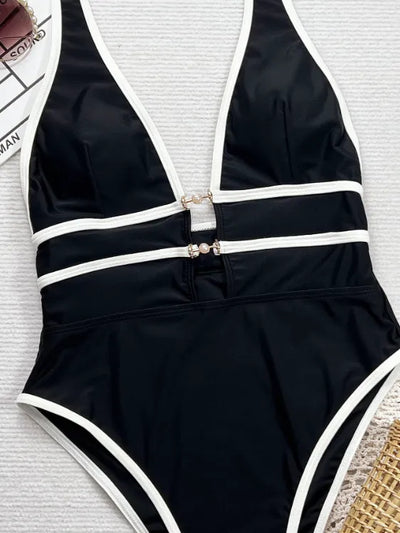 SPARK Black & White Contrast One-Piece Swimsuit CHUSG135RX