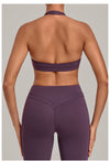 SPARK Women's Bare-feel Halter Neck Open Back Yoga Workout Bra QS5423